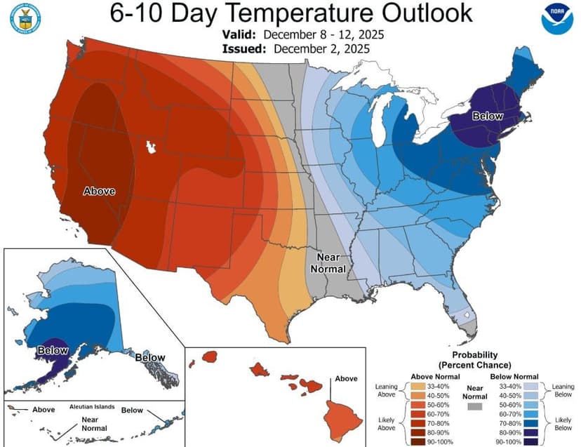 Arctic Chill Spreads: US Faces Below-Normal Temps