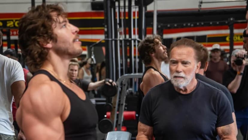 Arnold Schwarzenegger Trains Son for Bodybuilding Debut