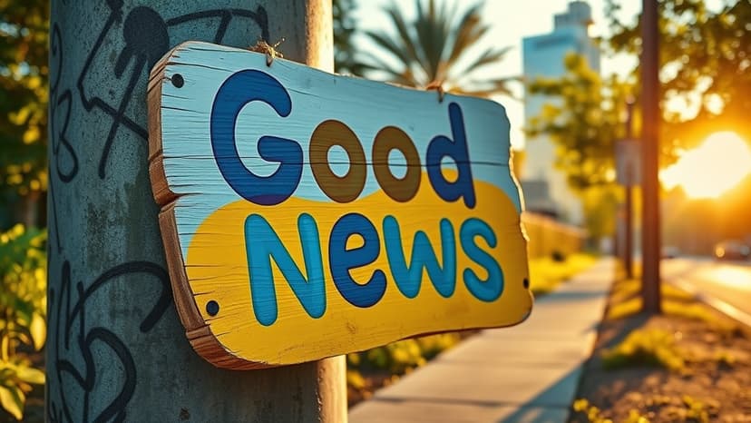 Atlanta Influencer Spreads Positivity with Good News Sign