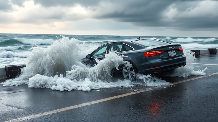 Flash Flood Sweeps Cars into Sea in Victoria