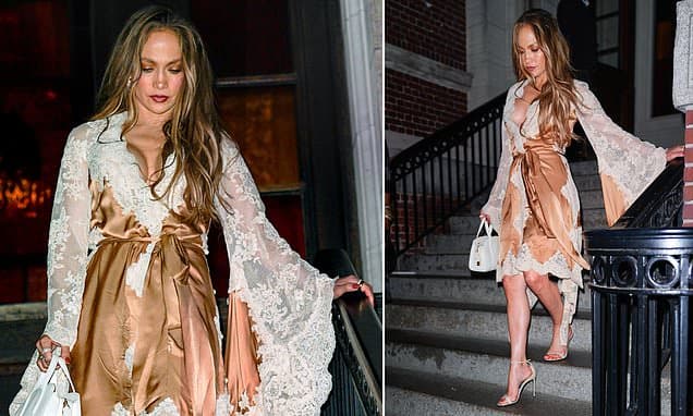 Jennifer Lopez Stuns in Sultry Silk Robe for NYC Outing