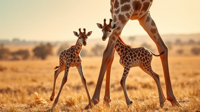 Giraffe Calves Debut at Safari Park!