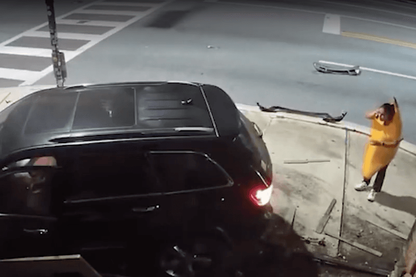 Banana Hero Calls 911 After Shocking Restaurant Crash