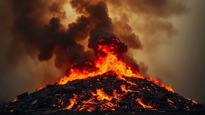 Bandhwari Landfill Engulfed by Raging Summer Fire