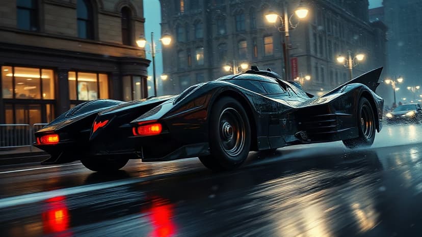 Batmobile Roars Through Snowy Glasgow!