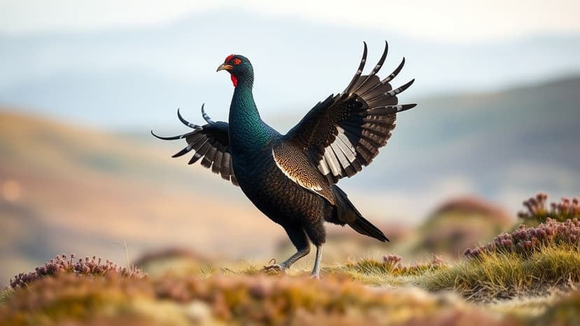 Rare Black Grouse Mating Display Peaks