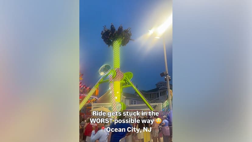 Boardwalk Ride Malfunctions, Stranding Riders Upside Down