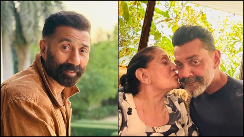 Sunny Deol Shares Sweet Mom Kiss for Bobby's 'Bandar' Role