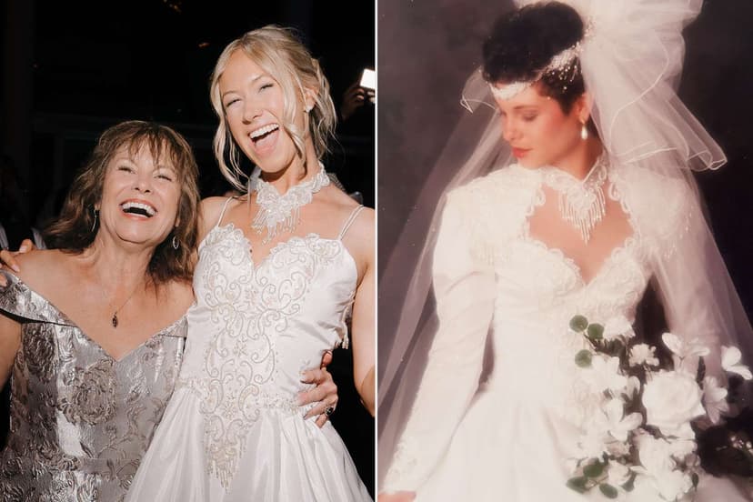 Bride Transforms Mom's 1991 Dress Into Modern Mini