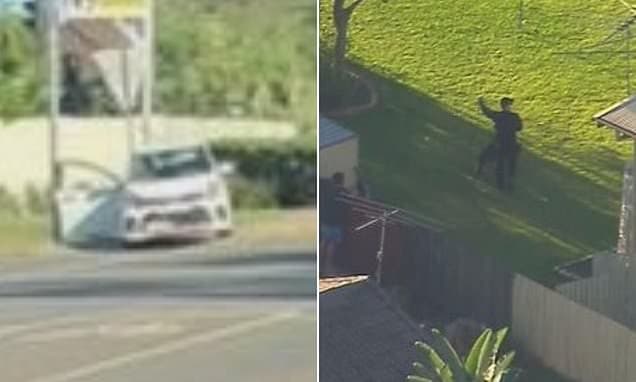 Shirtless Manhunt After Police Car Rammed in Brisbane