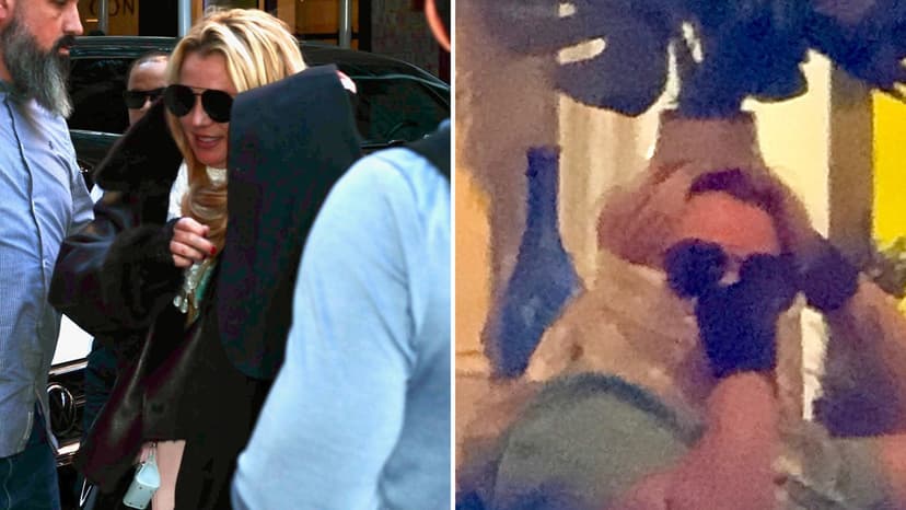 Britney Spears Hides Face With Scarf During NYC Lunch