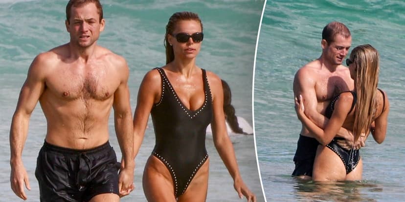 Brooks Nader Flaunts PDA with Taron Egerton in Australia