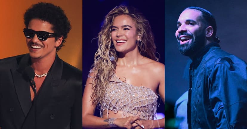 Bruno Mars Reacts to Drake with Karol G
