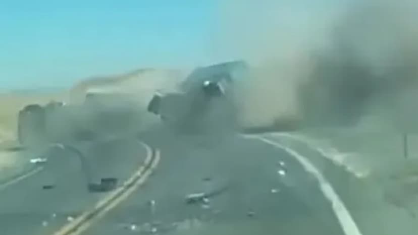 Gravel Eruption: Acura Swerves, Truck Flips!