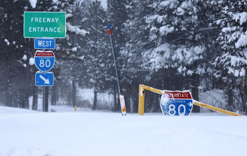 California Rocked by "Chaos" as Snow Buries Cars