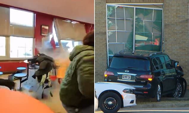 Car Smashes Through School Cafeteria Wall During Breakfast