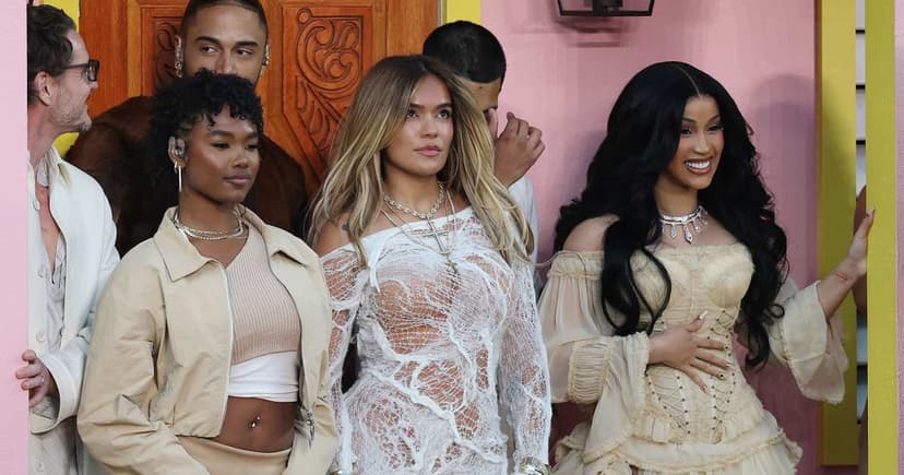 Cardi B Dazzles in Nude Dress at NFL Halftime