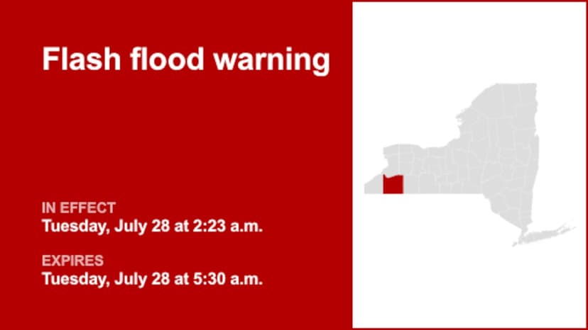 Cattaraugus County Under Flash Flood Warning Amidst Heavy Rain
