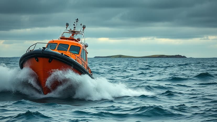 Children Rescued From Rising Tide on Sandbanks