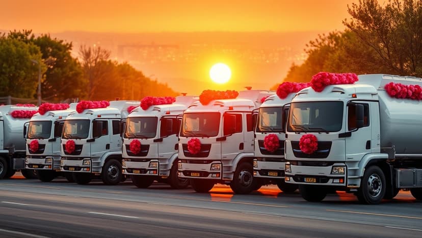 Groom Drives Septic Trucks to Altar in Unique Wedding