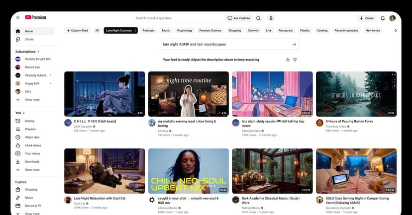 YouTube Lets You Vibe Your Feed