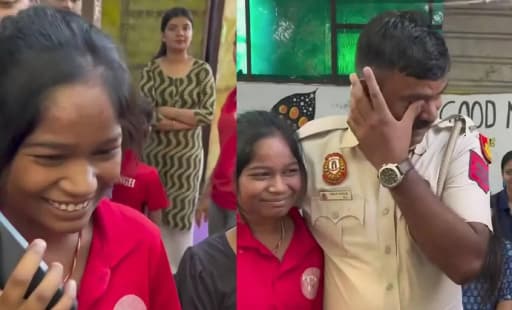 Cop Tears Up Over Student's Exam Win