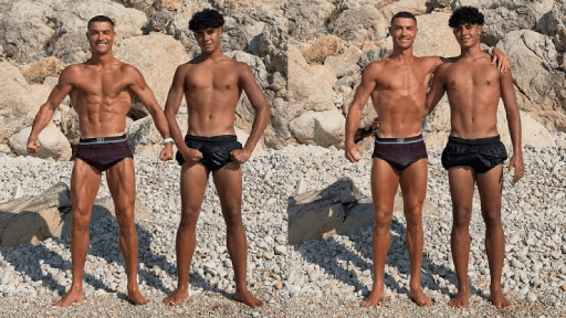 Ronaldo Jr. Towers Over Dad Cristiano in Beach Pics