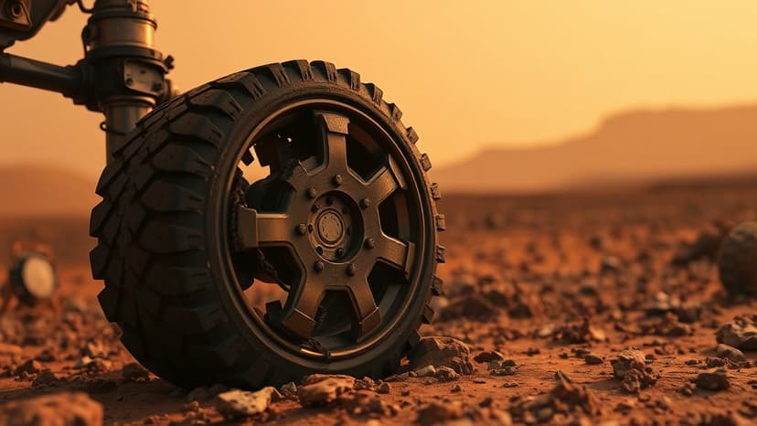Curiosity Rover's Wheels Battle Martian Terrain