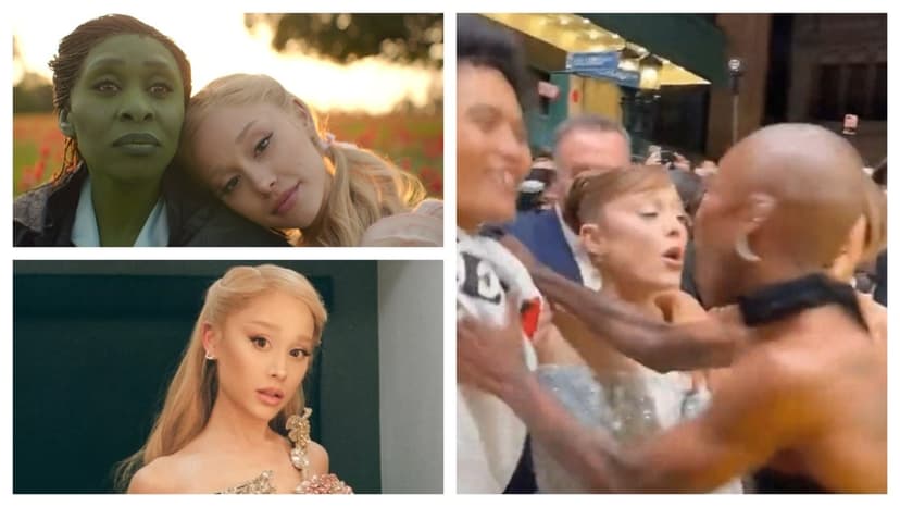 Cynthia Erivo Shields Ariana Grande from Intruder at 'Wicked For Good' Premiere