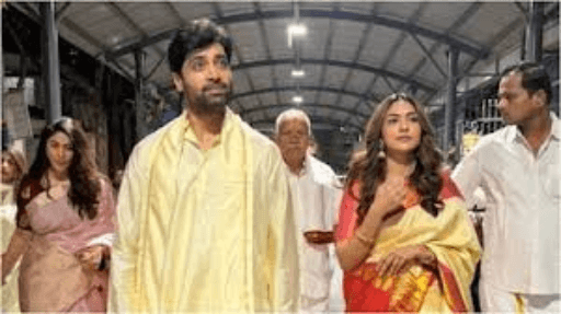 "Dacoit" Stars Mrunal Thakur, Adivi Sesh Visit Tirumala Temple
