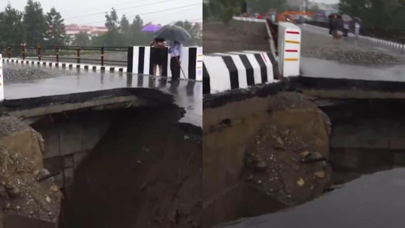 ₹16 Crore Bridge Crumbles After First Rain