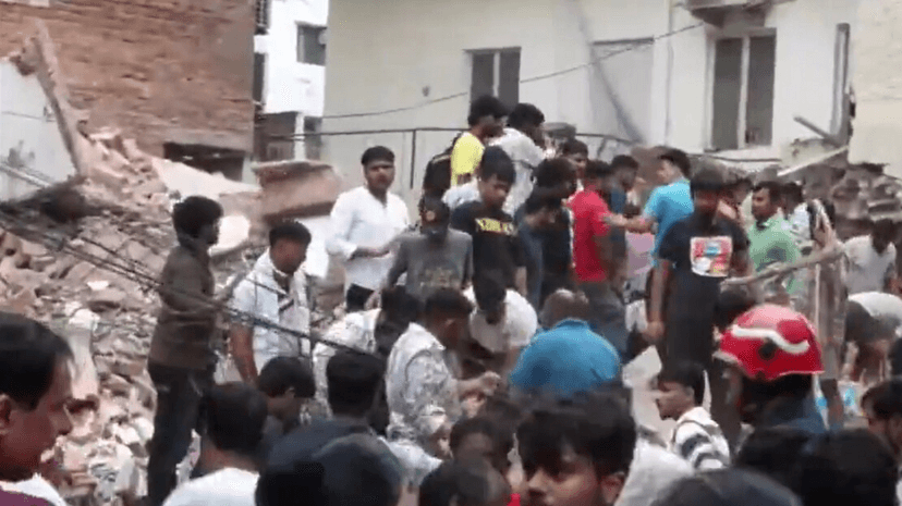 Delhi Building Collapse: People Trapped in Rubble