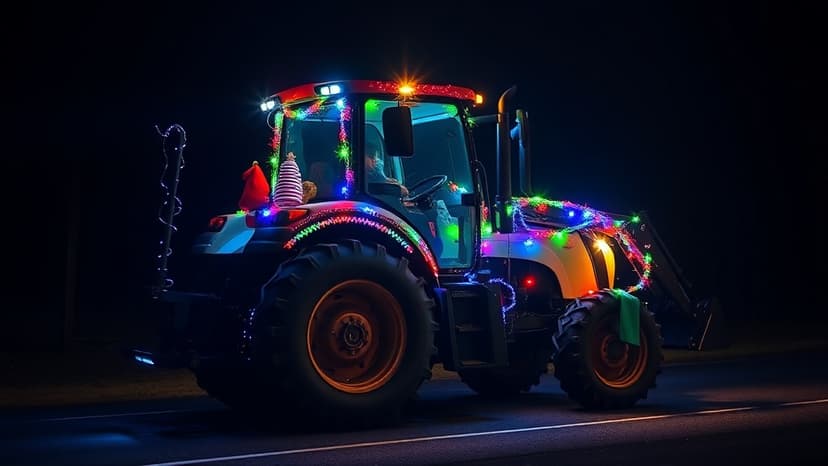Tractors Light Up Derby for Cancer Charity
