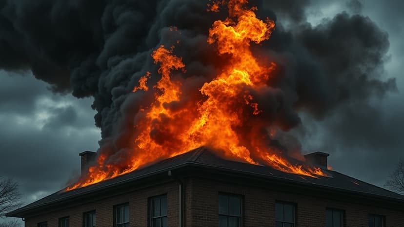 Devon School Roof Engulfed in Flames