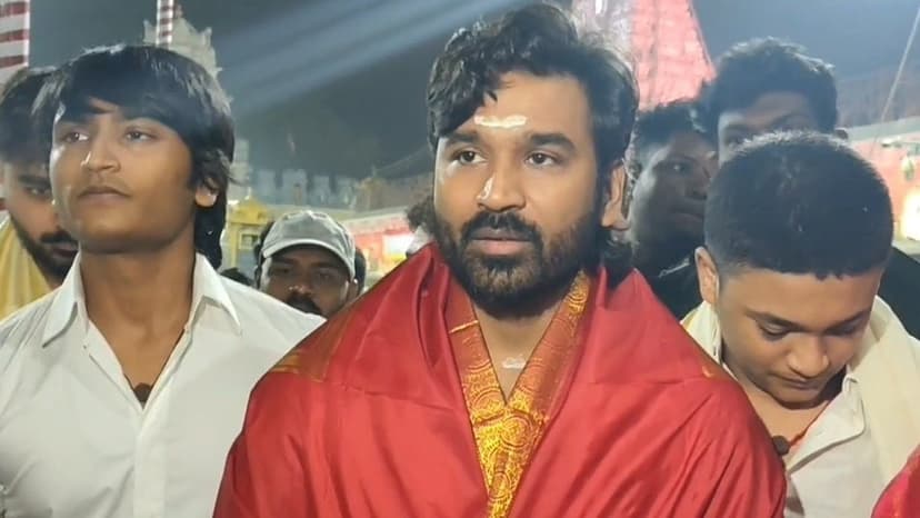 Dhanush Visits Tirumala with Sons Yatra & Linga