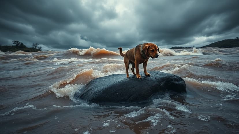 Dog Rescued From Raging Ganga Waters