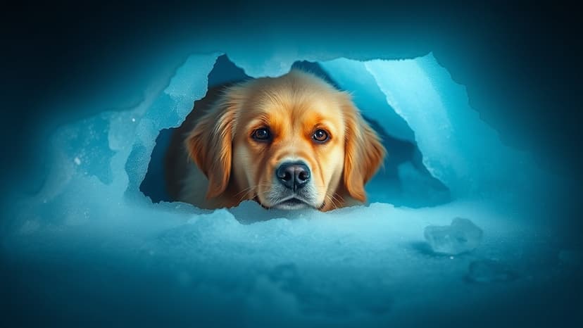Dog Rescued from Under Ice Rink