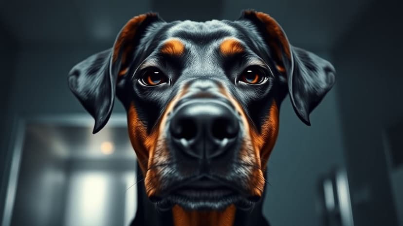 Doberman's Silent Stare After Vet Trick Goes Viral