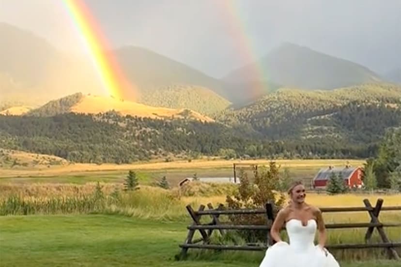 Bride's Wedding Day Blessed by Double Rainbow Surprise