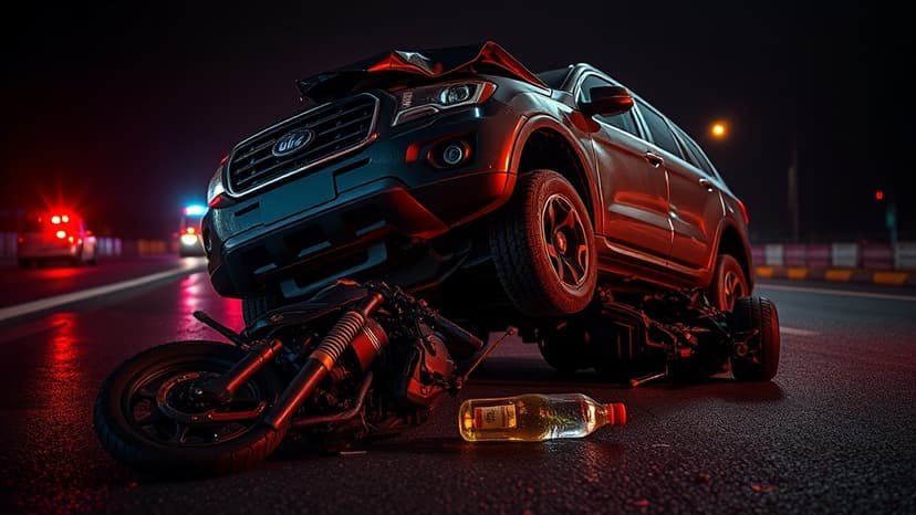 Influencer's Drunken SUV Crash: Motorcycle Dragged!