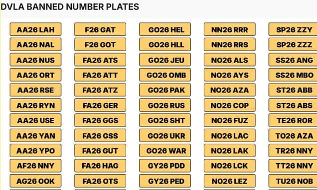 DVLA Bans Rude Plates for 2026 Road