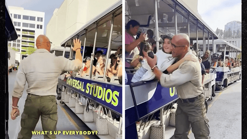 The Rock's Surprise Hollywood Backlot Appearance