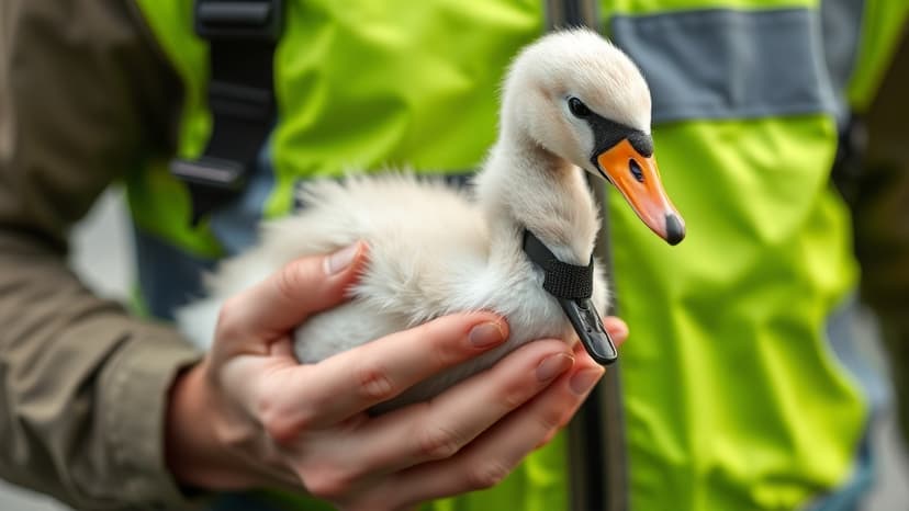 Firefighters Rescue Swan Stranded on Edinburgh Ice