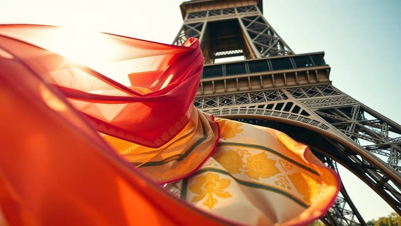 Indian Women's Eiffel Tower Saree Stroll Divides Web