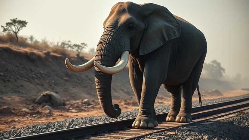 Elephant tramples man to death, disrupts rail traffic