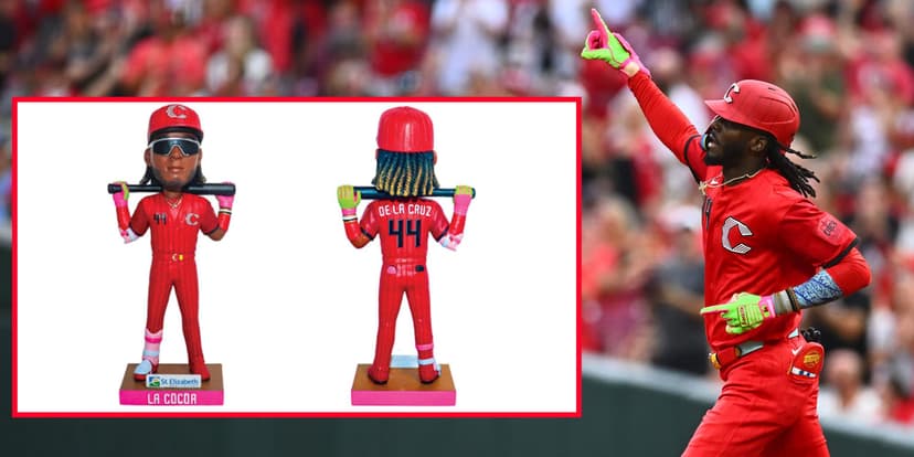 De La Cruz Ties Game with Bobblehead Blast