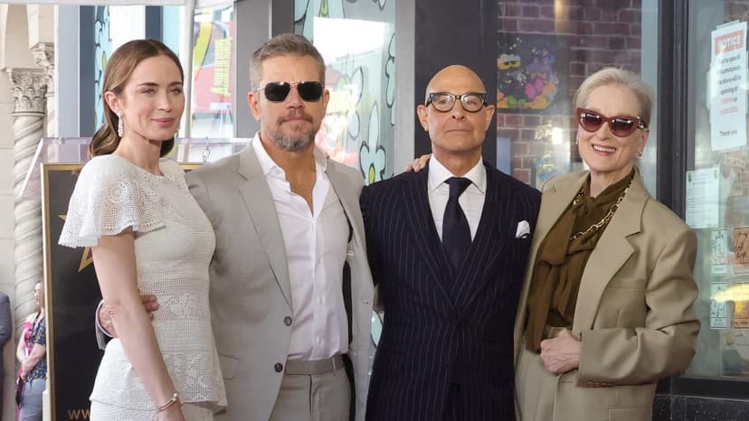 Blunt & Tucci Earn Hollywood Stars
