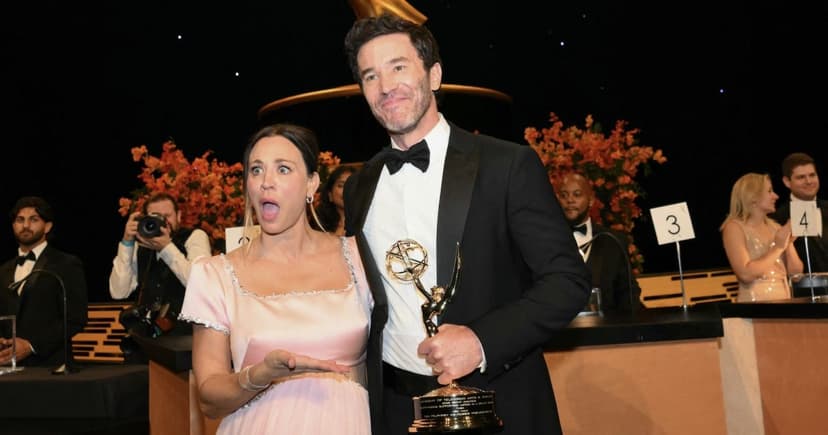 Emmys After-Party: Rodgers' Exes, Cuoco's Kiss, Colbert Reunion!