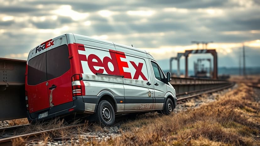 FedEx Truck Struck by Train: One Dead, Driver Critical