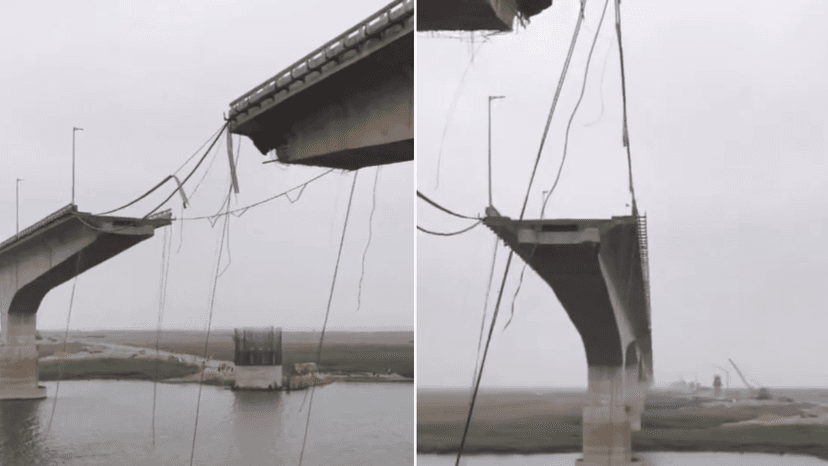 Ganges Bridge Section Collapses into River